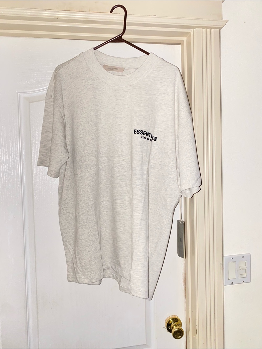 Essentials Men’s Heather Gray Logo Crewneck T-Shirt